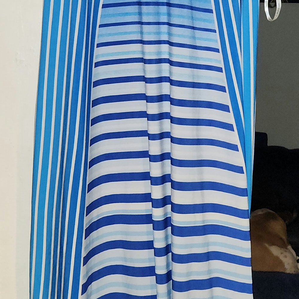 Calvin Klien Blue Striped Maxi Dress